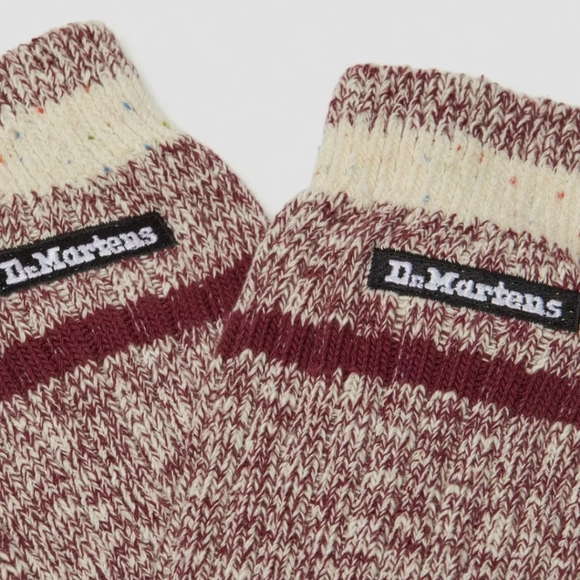 NWT Men's Dr. Martens Marl Burgundy and Cream Casual Socks - Picture 3 of 5